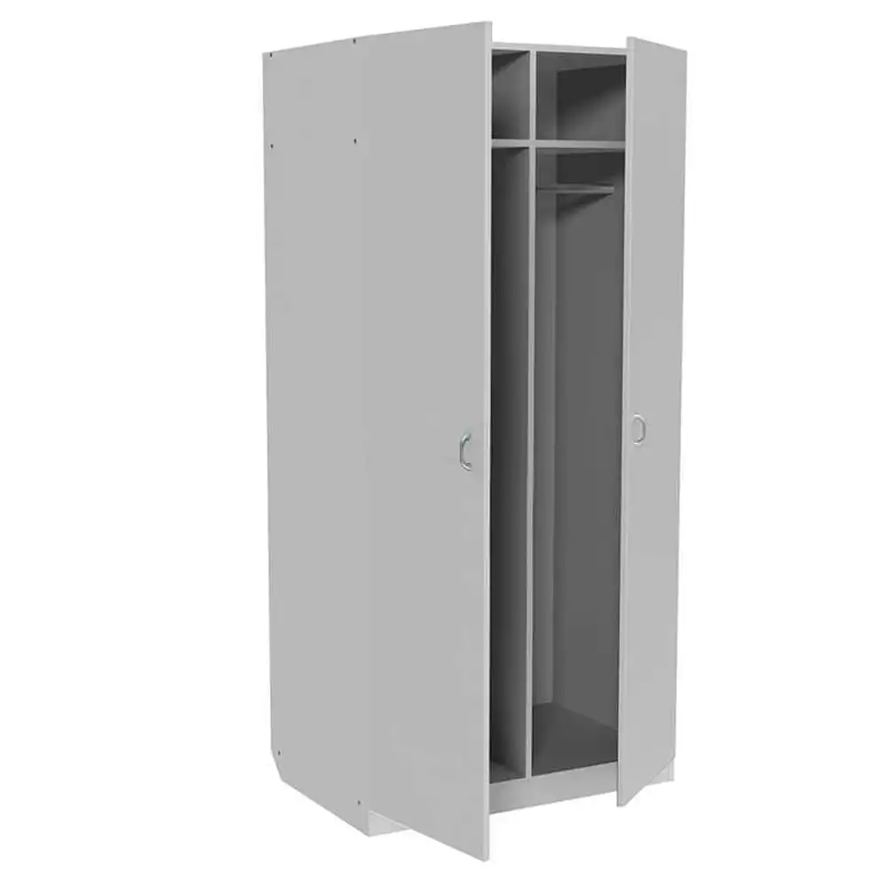 Шкаф медицинский ШМО-"МСК" МД-501.01 для одежды, двухстворчатый, с 2-мя отделениями, размер 860х560х1800мм, цвет корпуса и фасада - белый