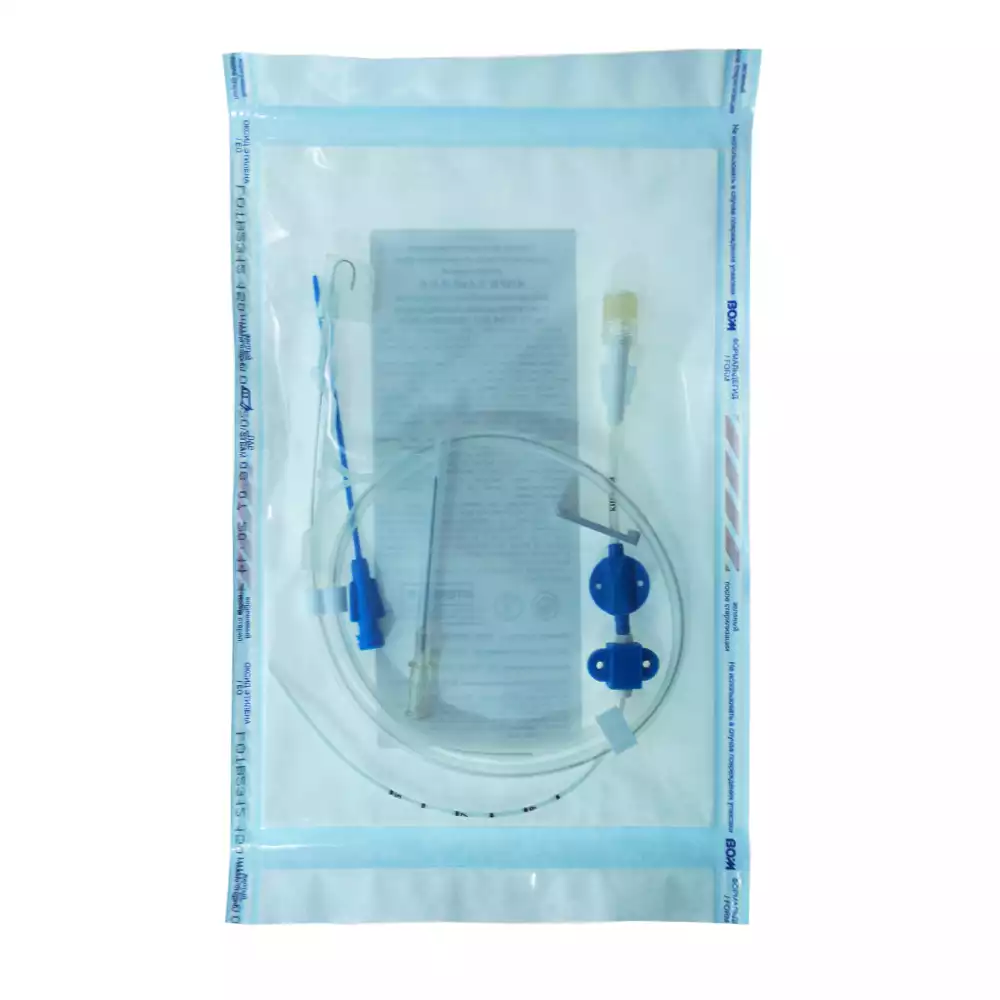 Набор КПРВ (1,4*0,8-0,6) с J-обр. металлическим проводником, стерильный, полиуретановый