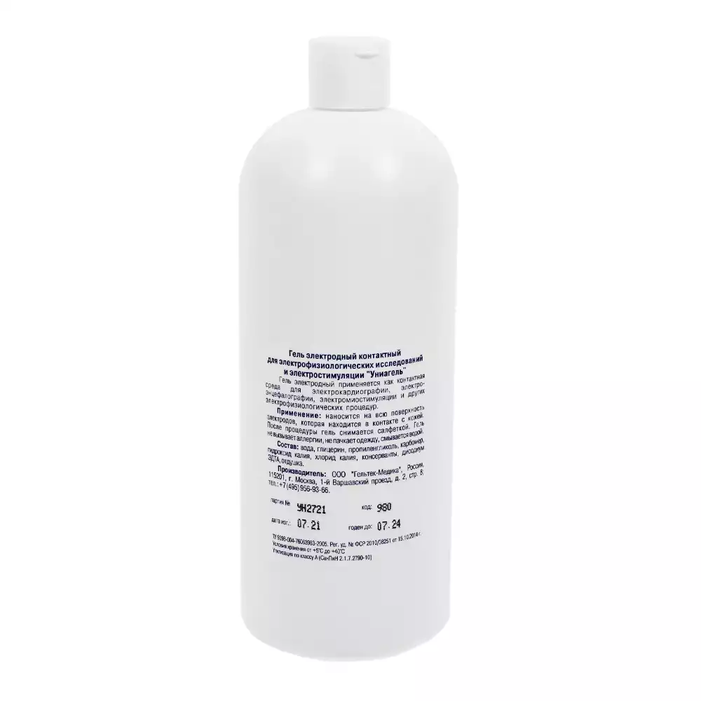Гель УНИАГЕЛЬ, объем 1,0кг, для ЭКГ, РЭГ, ЭЭГ, ЭМГ