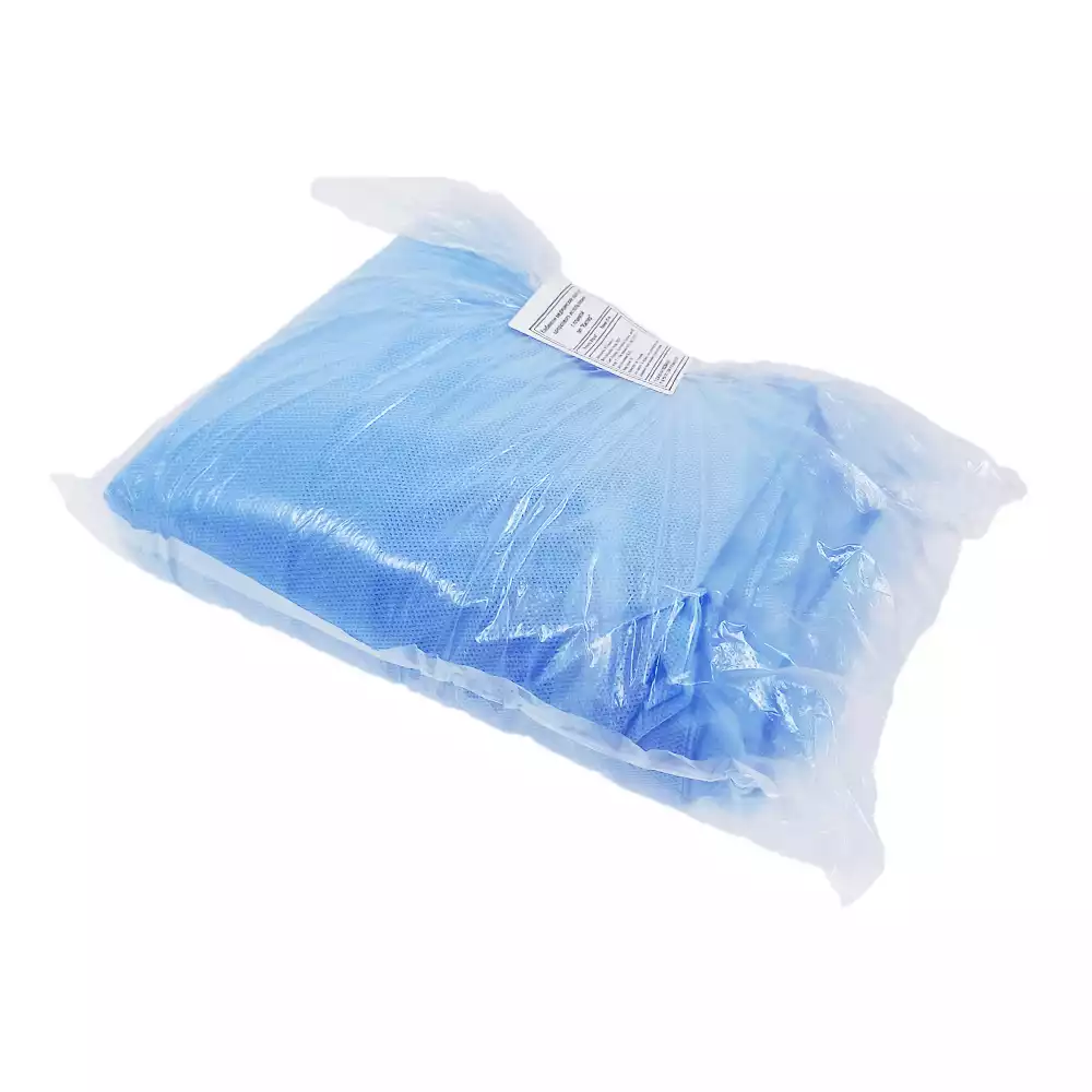 Комбинезон "Каспер" защитный, размер 52-54. с капюшоном,рукава на резинке, застежка-молния/планка, БЕЗ бахил, спанбонд 60г/м2, нестерильный (с РУ), синий