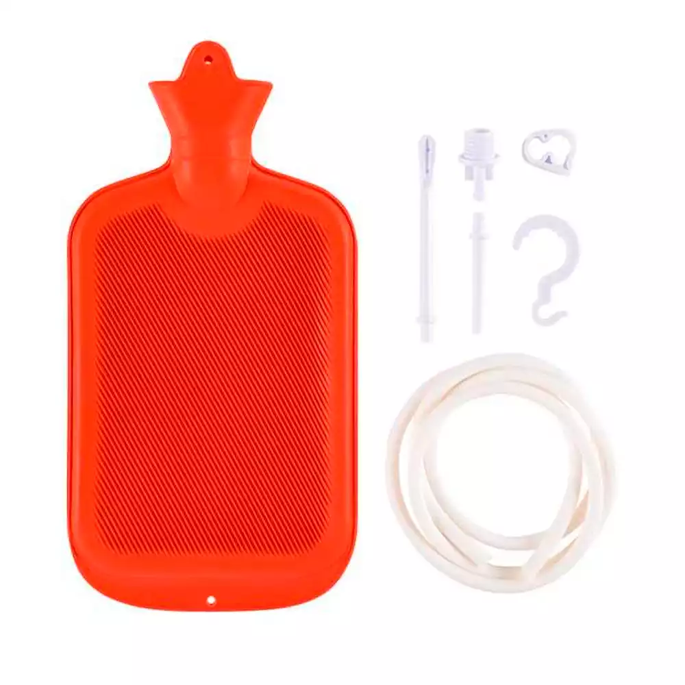 Грелка резиновая Merididan (Кружка Эсмарха) 1,5л, комбинированная с насадками и трубкой