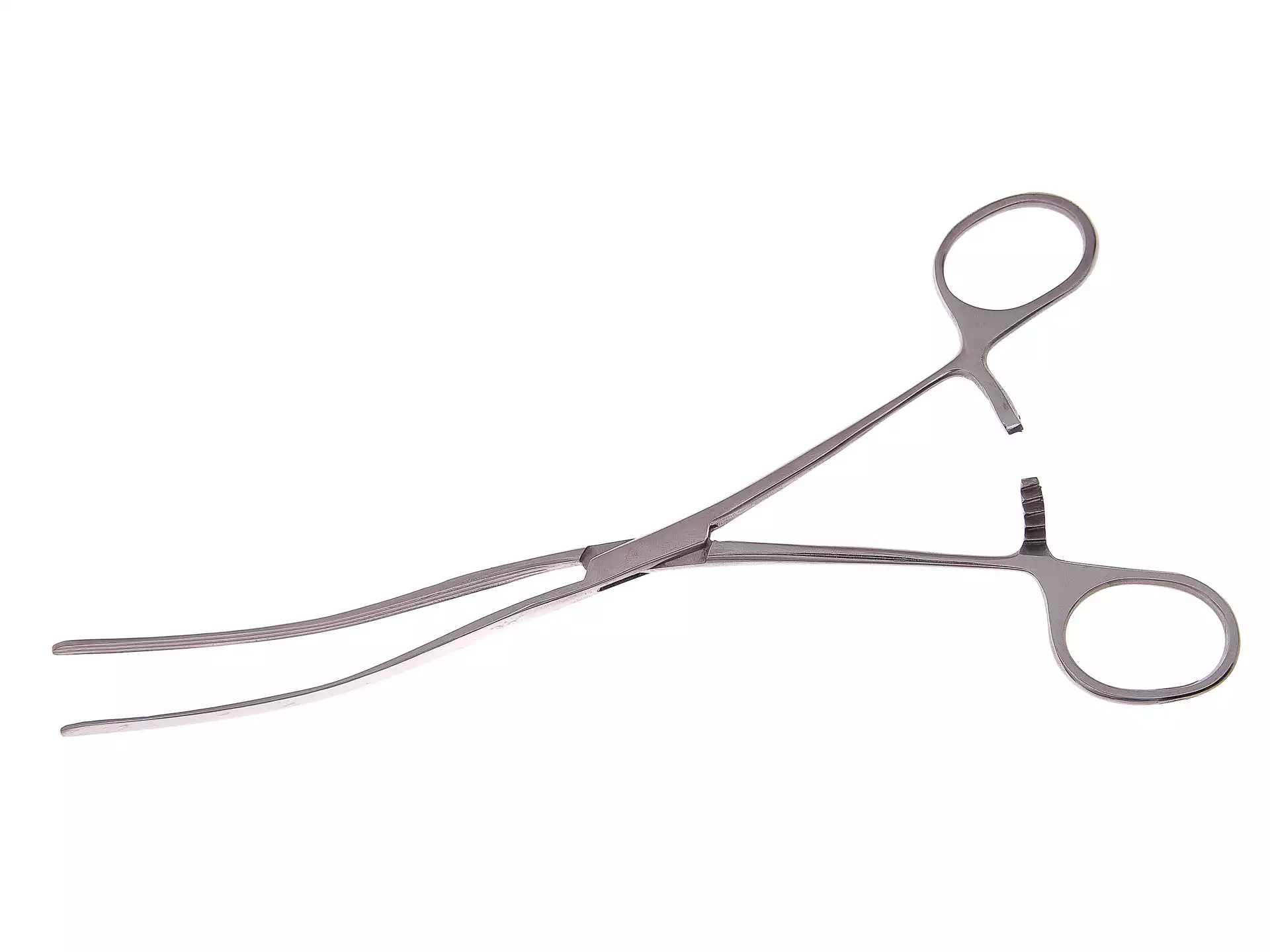 Зажим З-40-2, эластичный кишечный, изогнутый, длина 235мм, для взрослых