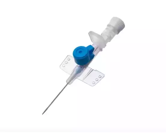 Катетер (канюля) внутривенный с перфорированными крыльями и инъекционным портом с самозащелкивающейся крышкой, 22G, MEDEREN, полиуретан