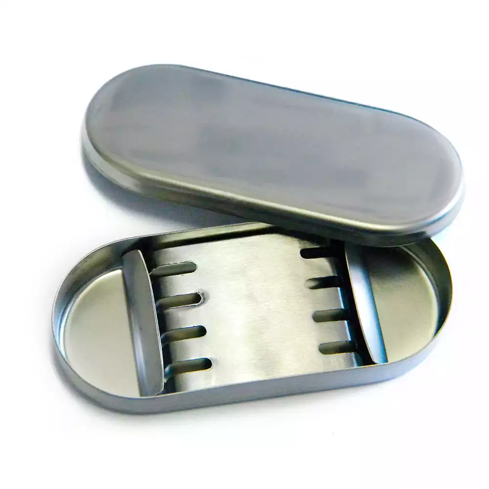 Лоток стоматологический с крышкой для боров 80*35*12мм