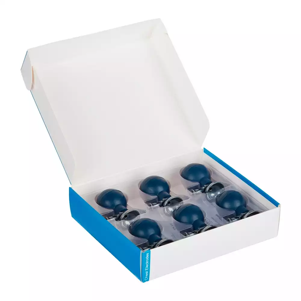 Электроды  для ЭКГ, диаметр чашки 22-24мм, грудные с винтом и зажимом, взрослые, упаковка 6шт, многоразовые