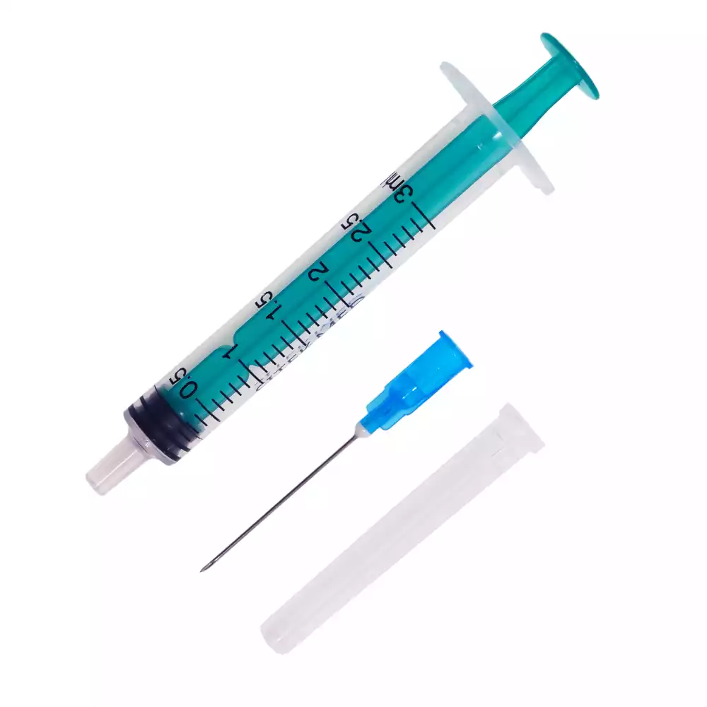 Шприц SITEKMED 3,0мл, 3-х компонентный, игла 23G1 1/4" (0,6х30мм), игла рядом, стерильный