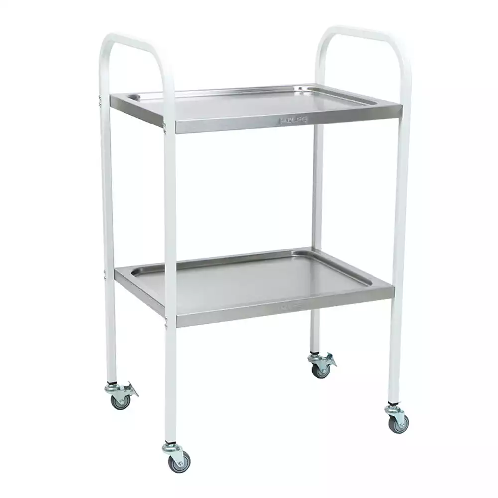 Столик МД SP 2N процедурный перевижной с 2-мя полками (нерж.сталь), меб.колеса пластик, размер 960x620x450мм