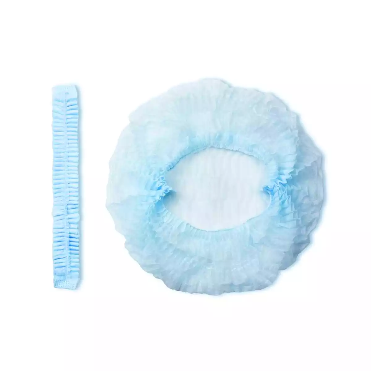 Шапочка Шарлотта Rutex (клип), размер XL, диаметр 53см, материал спанбонд 18г/м2, нестерильная, цвет голубой