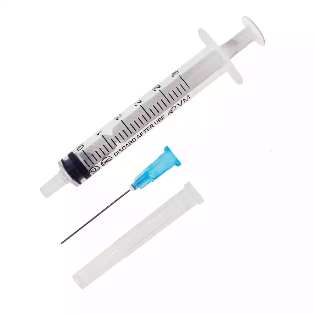 Шприц 3,0мл, 3-х компонентный, игла 23G (0,6*30мм) рядом, стерильный