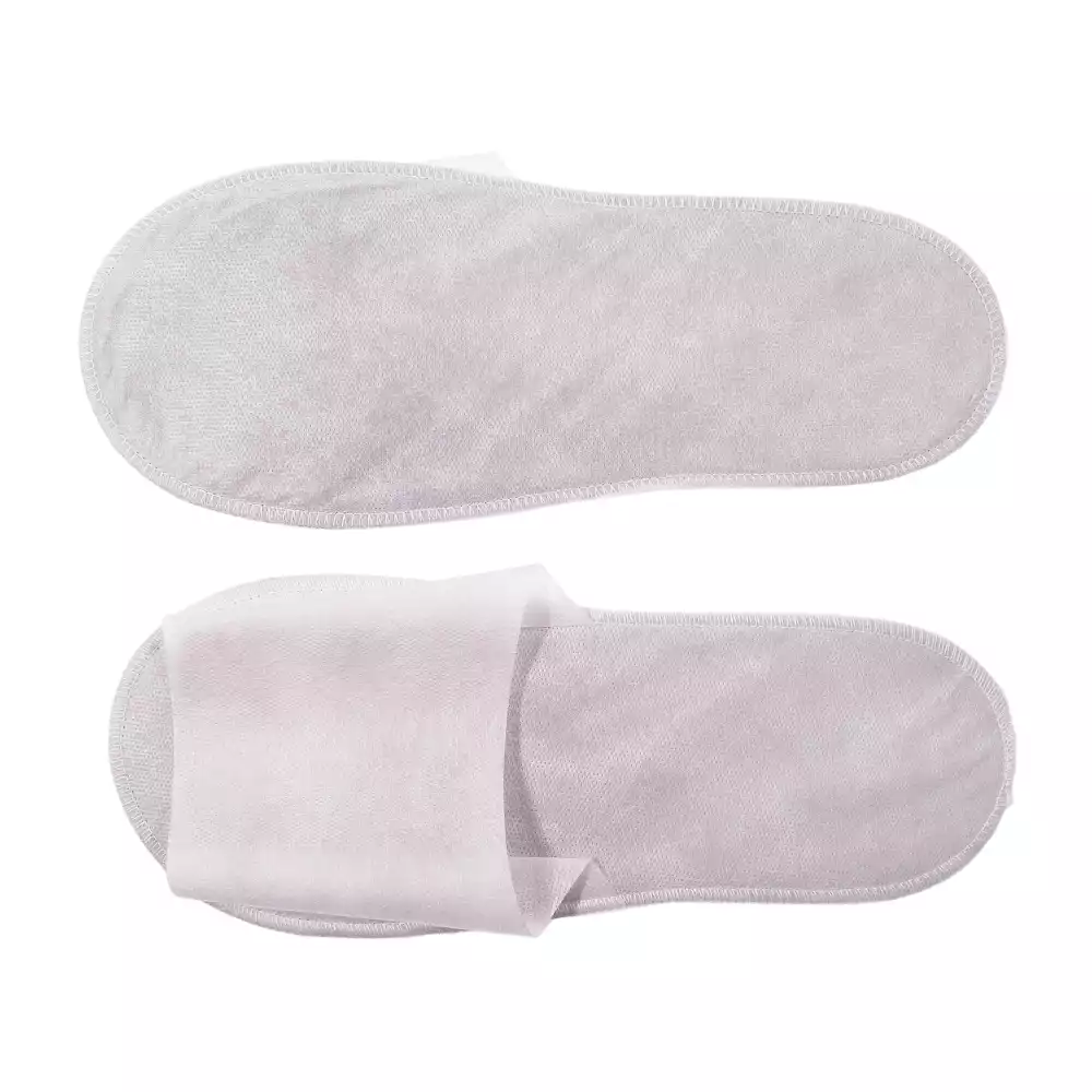 Тапочки одноразовые "Стандарт Плюс", с открытым мысом, на жесткой подошве, толщина 3мм, верх - СМС, размер 37-43, цвет белый