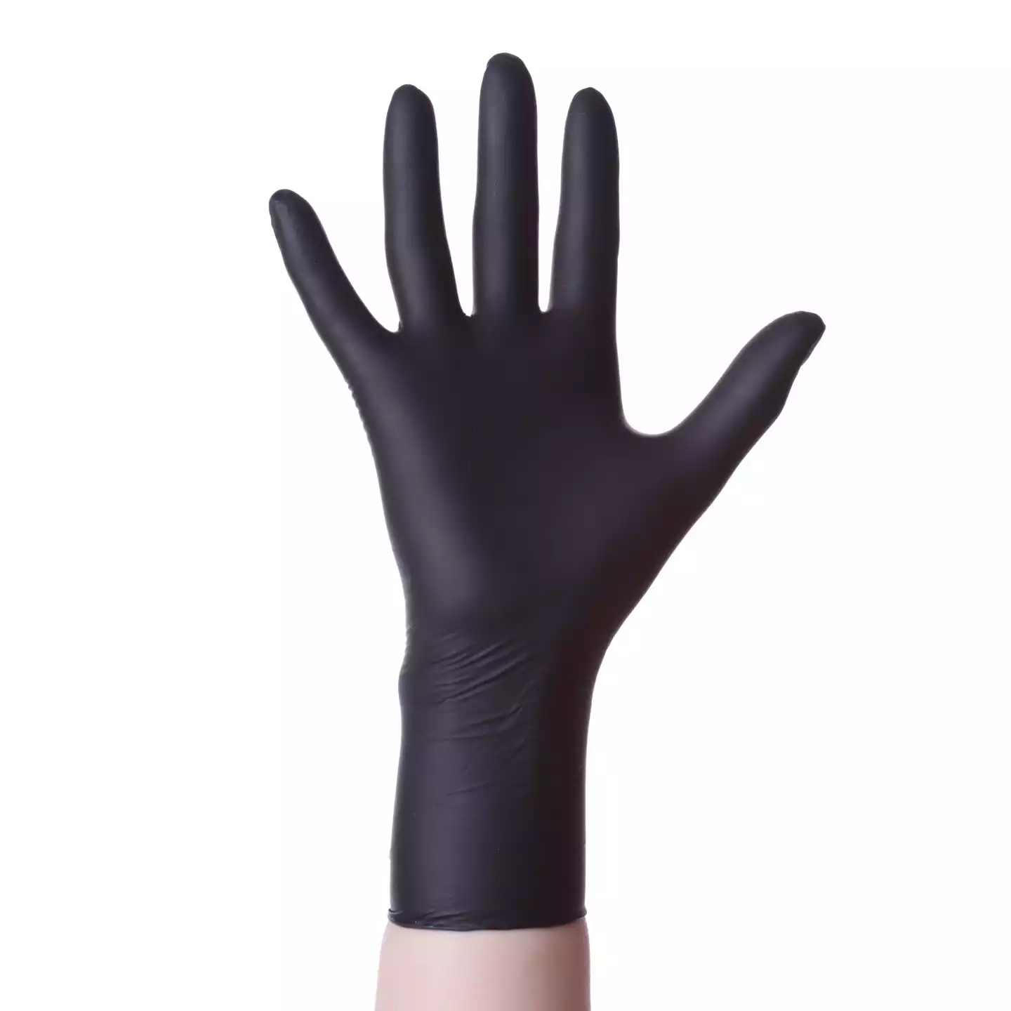 Перчатки BENOVY, размер М, нитриловые, вес 8,0г/пара, неопудренные, текстурированные на пальцах, цвет черный, нестерильные, 50 пар