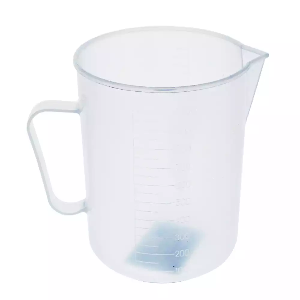 Стакан, объем 1000мл, с носиком и ручкой, с делениями, пластиковый