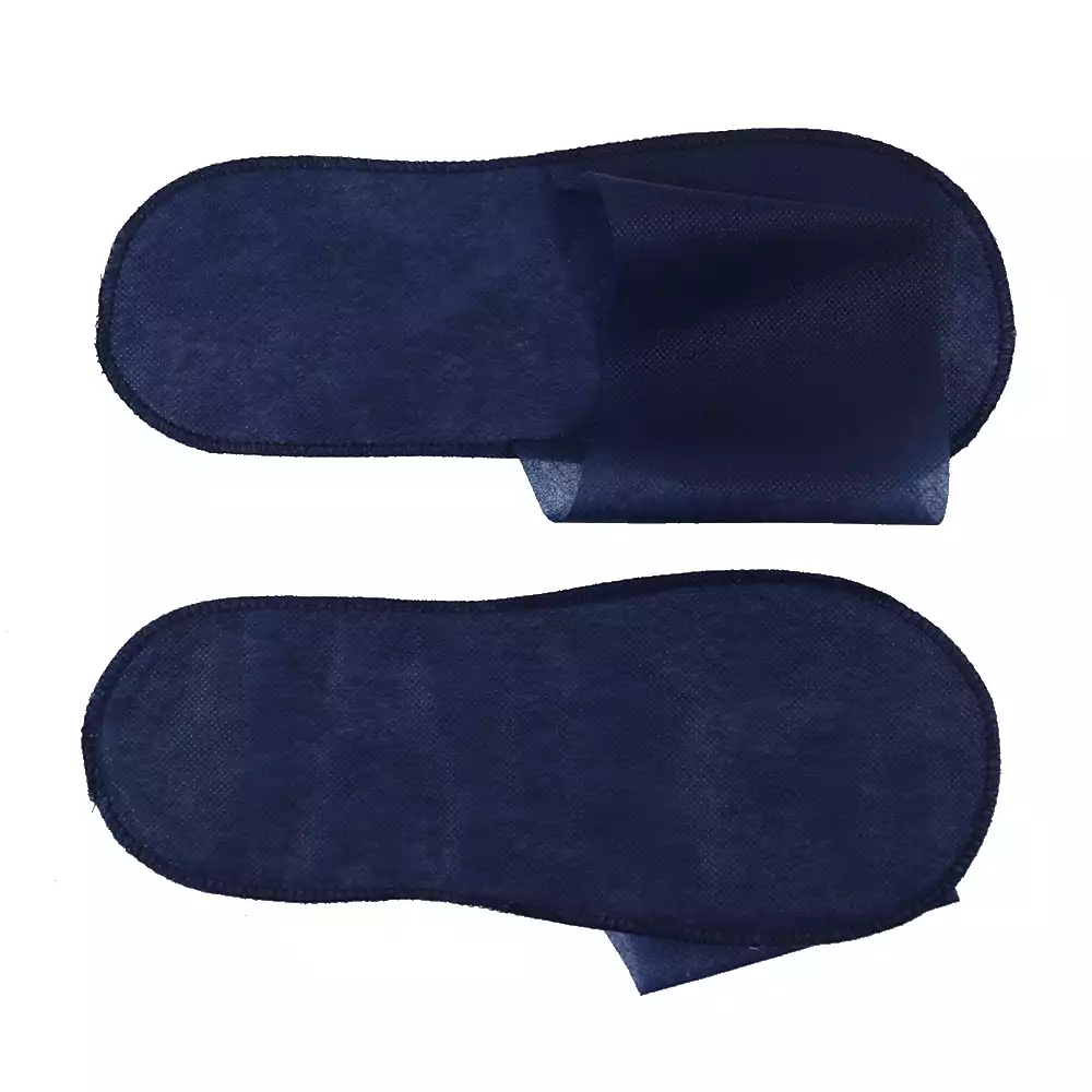 Тапочки одноразовые "Стандарт Плюс", с открытым мысом, на жесткой подошве, толщина 3мм, верх - СМС, размер 37-43, цвет синий