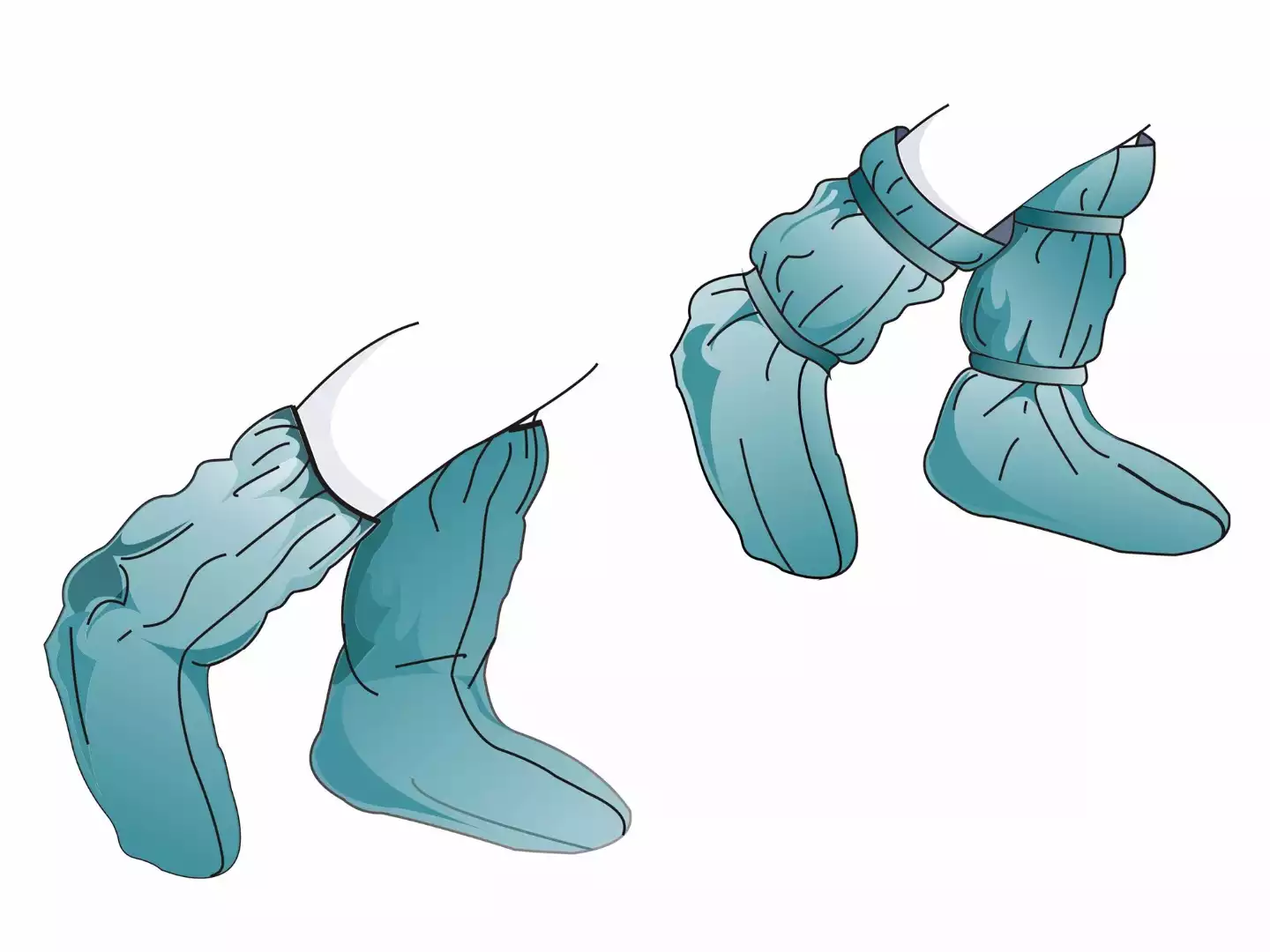 Бахилы хирургические, высота 33см, материал СМС 25г/м2, на резинке, нестерильные