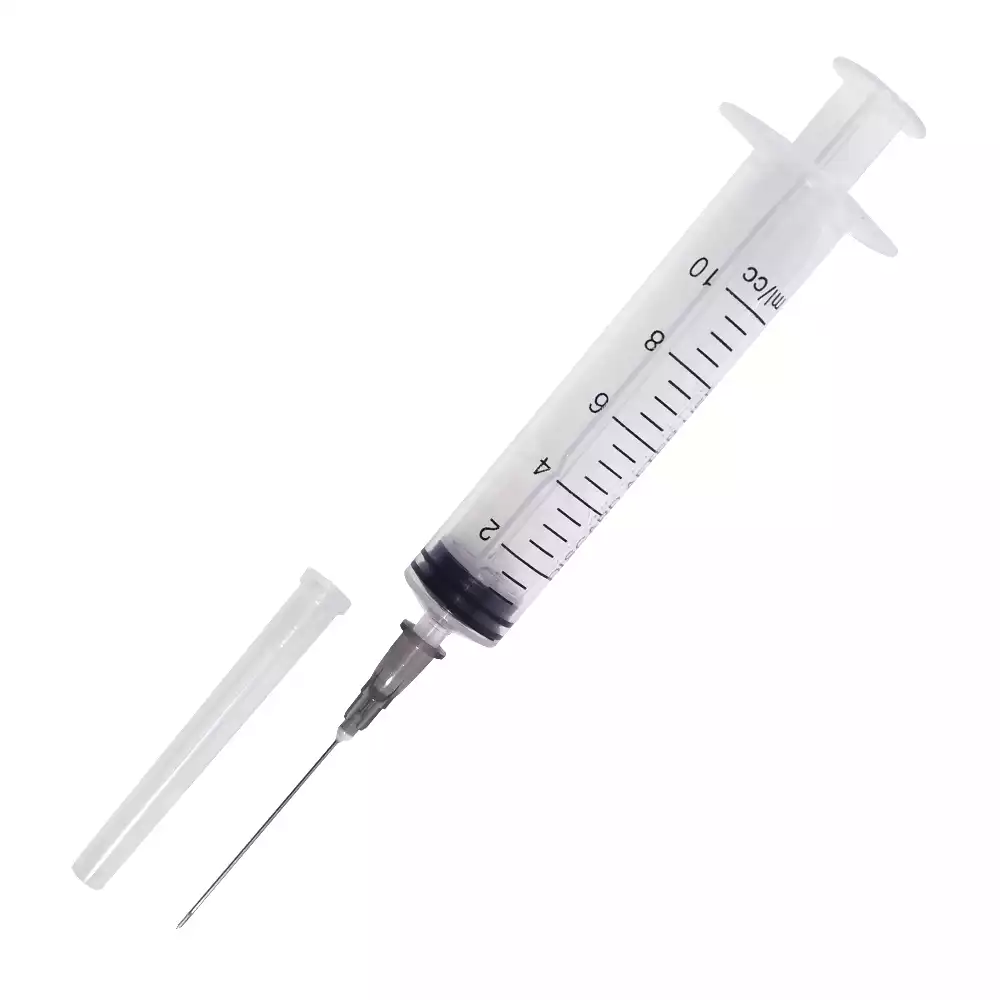Шприц 10,0мл, 3-х компонентный, игла 21G (0,8*40мм) рядом, стерильный