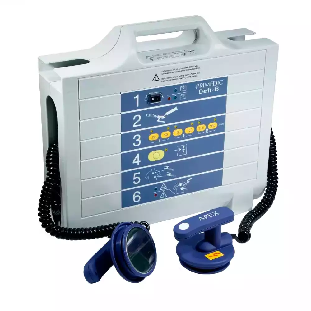 Дефибриллятор Primedic DEFI-B (монофазный импульс, асинхронный режим работы, интерфейс со встроенной клавиатурой, без ЖК-дисплея