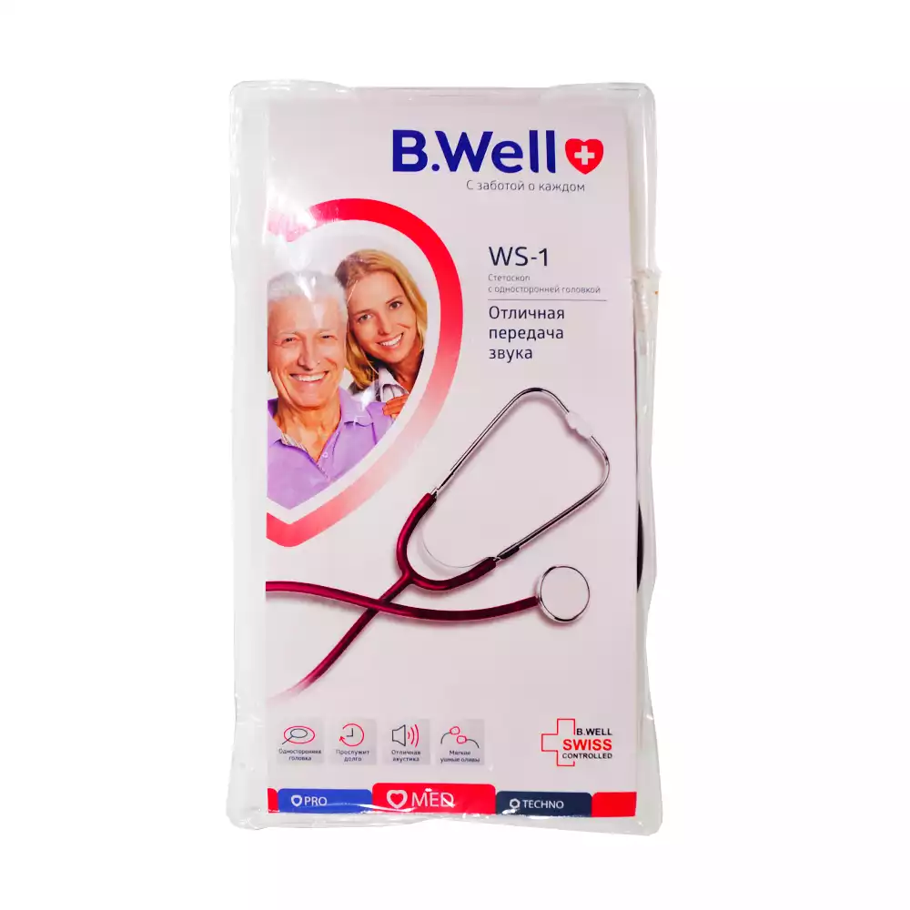 Стетоскоп WS-1, одноголовочный бордовый