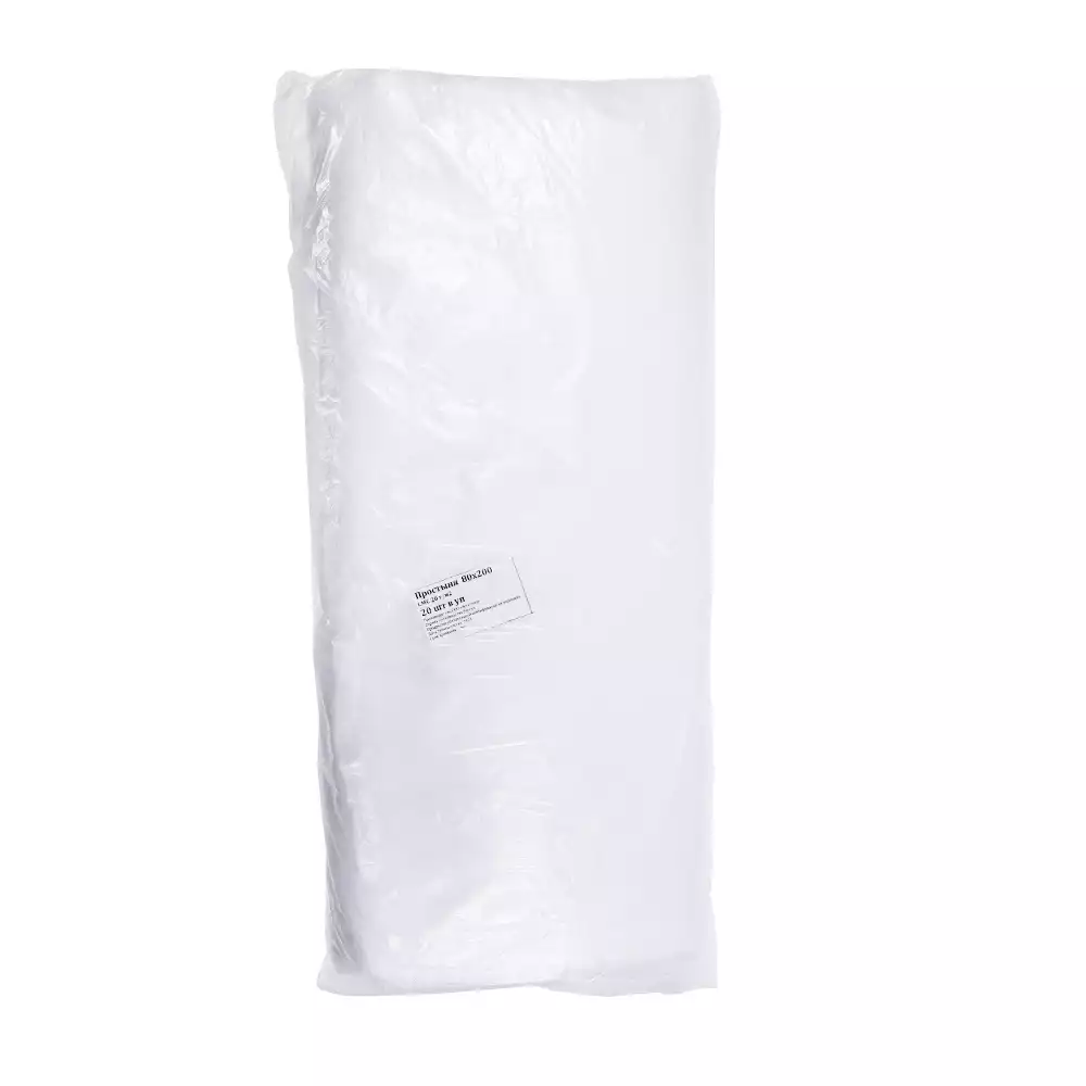 Простыня 80*200см, материал СМС 20г/м2,  нестерильная, блая