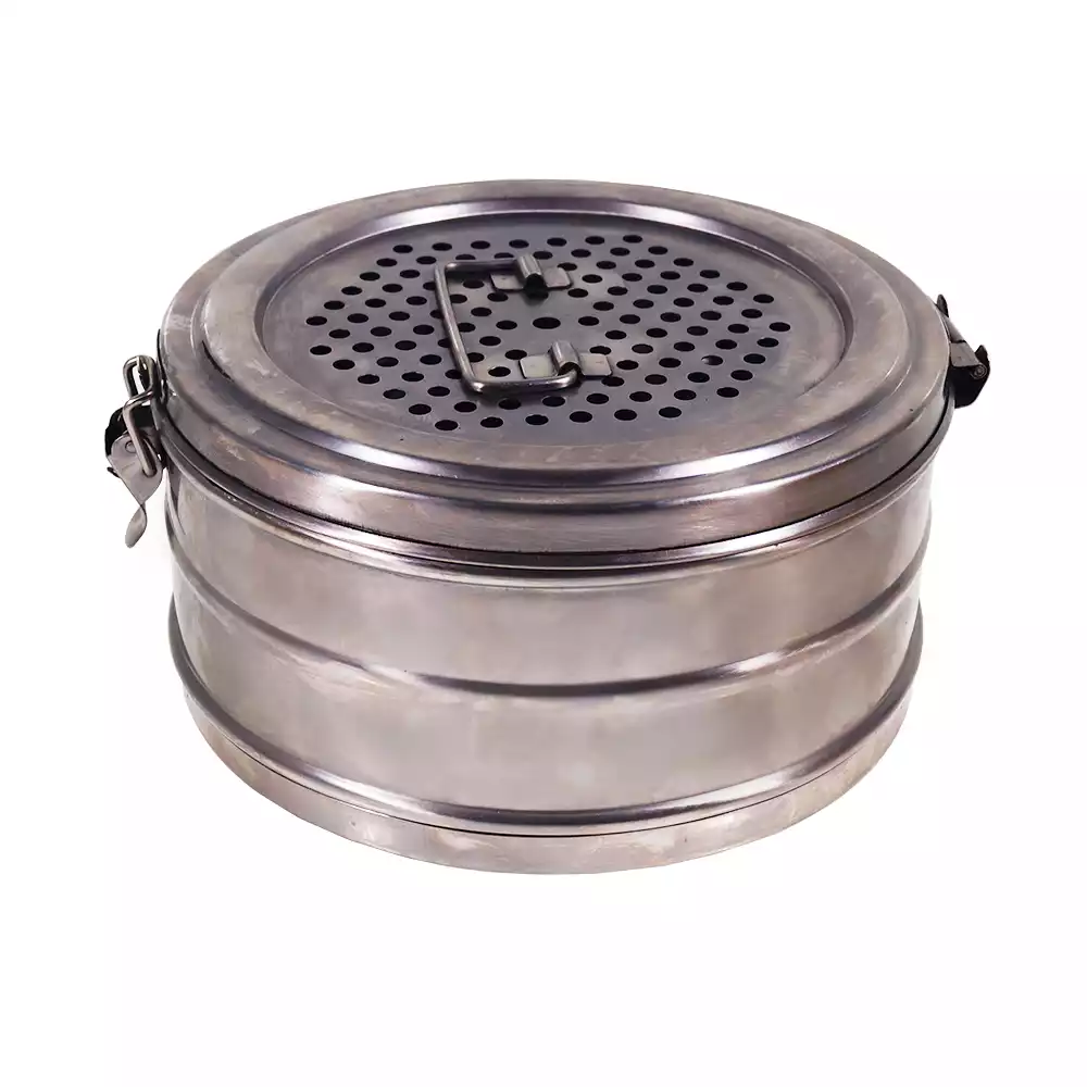 Бикс медицинский D-6 (Коробка стерилизационная), круглый, с фильтрами, объем 6,0л (аналог КСКФ-6)