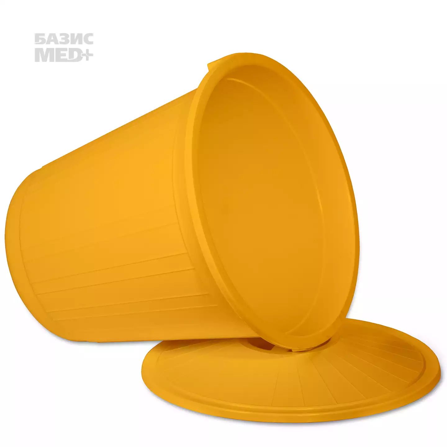 Бак 65,0л для сбора, хранения медицинских отходов (класс Б), с крышкой, цвет желтый, многоразовый