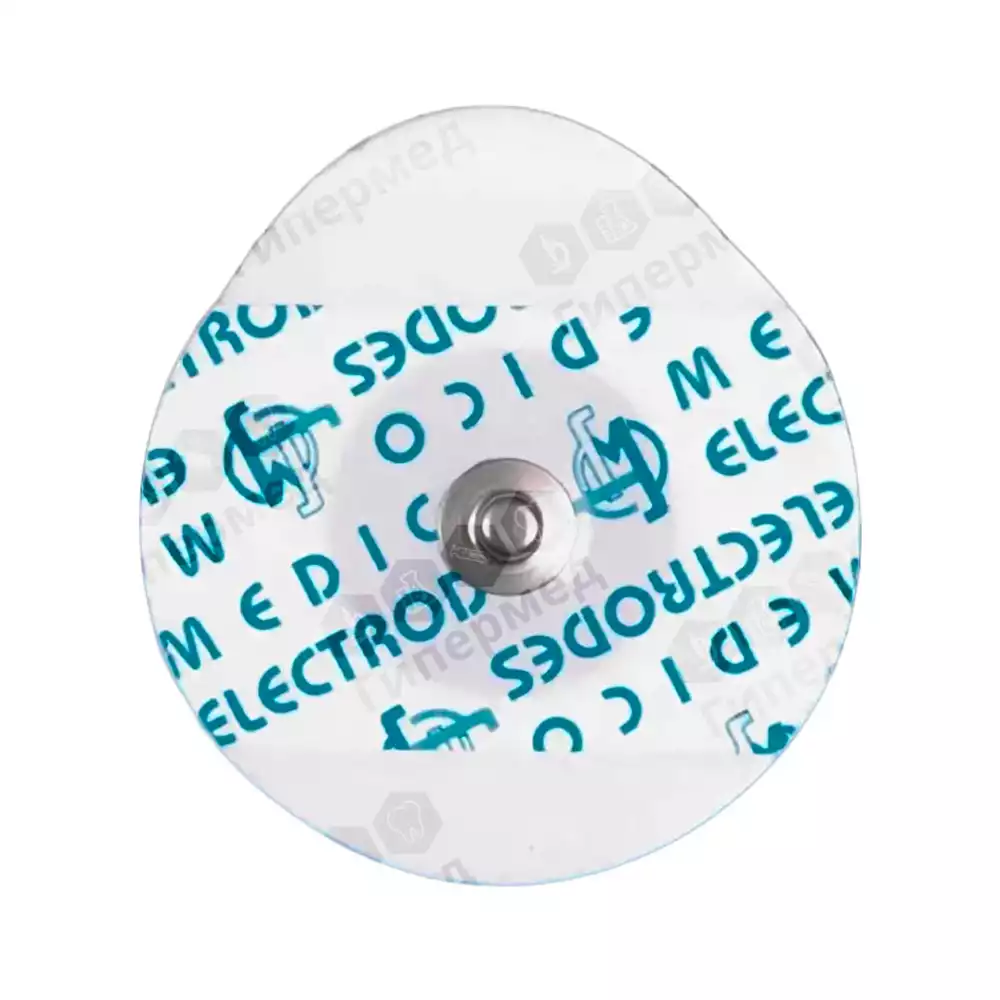 Электроды MSGLT-08G одноразовые для ЭКГ, размер 45х42мм, с кнопочным коннектором, твердогелевые