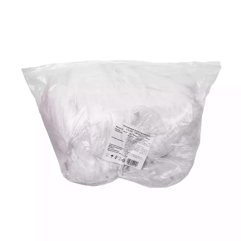 Нарукавники Unite Люкс, полиэтиленовые 15мкм, двойная резинка, цвет белый, размер 22х40см, одноразовые