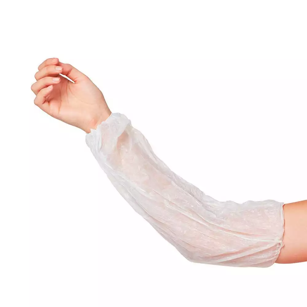 Нарукавники Unite Люкс, полиэтиленовые 15мкм, двойная резинка, цвет белый, размер 22х40см, одноразовые