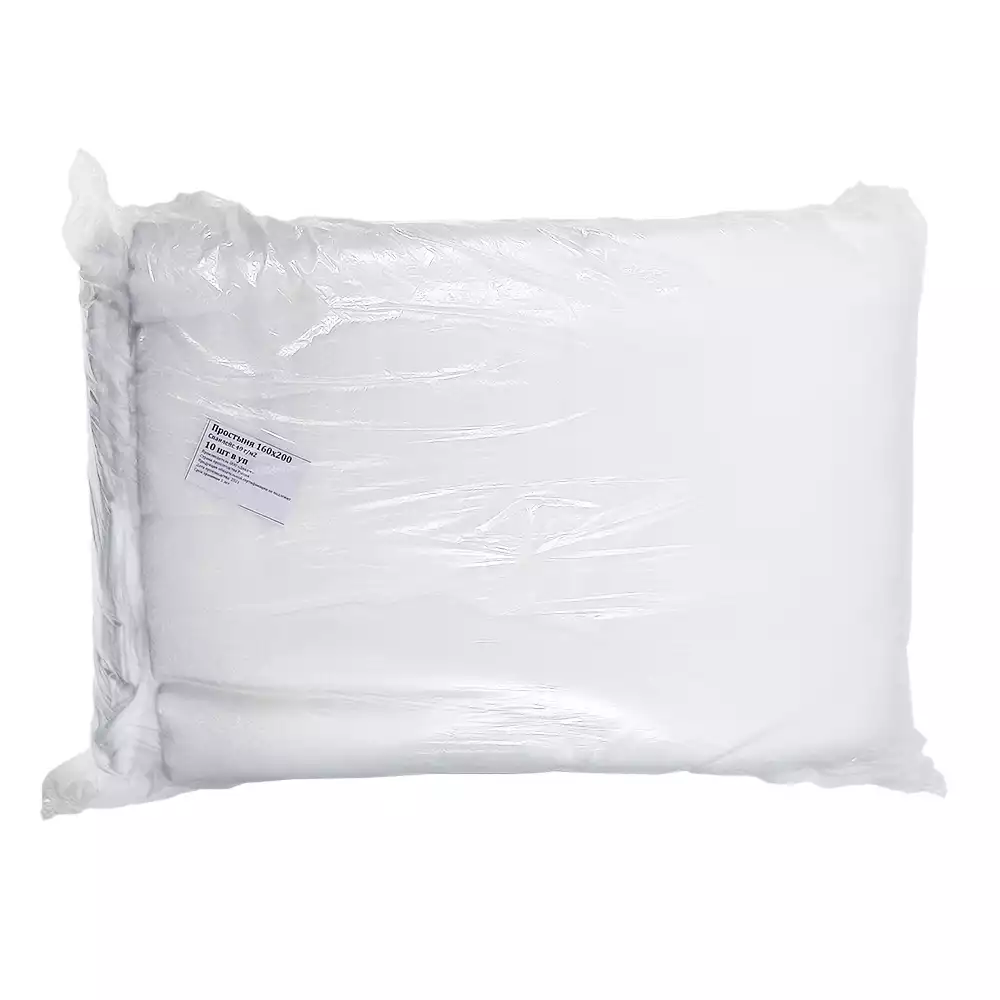 Простыня 160*200см, материал спанлейс 40г/м2, нестерильная, белая