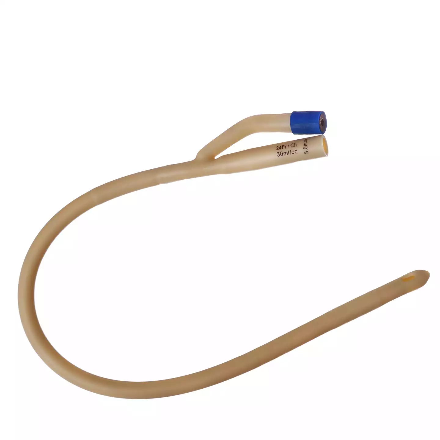 Катетер Фолея латексный с сил.покрытием 2-х ходовой СН-24, диаметр 6,2/8,0мм, объем баллона 30мл, длина 400мм, цвет синий, стерильный, упаковка 10 шт