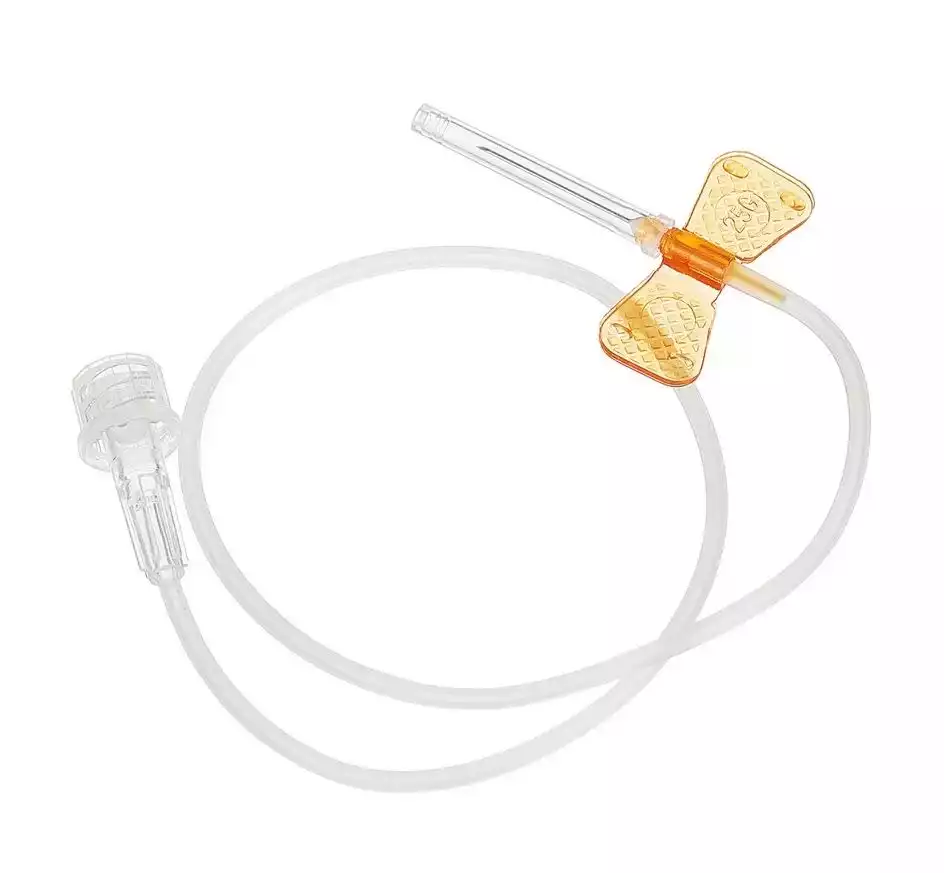 Игла-бабочка KD-FLY 25G (0,5 x 19 мм) соединение Luer-lock (Луер Лок) стерильная, оранжевая