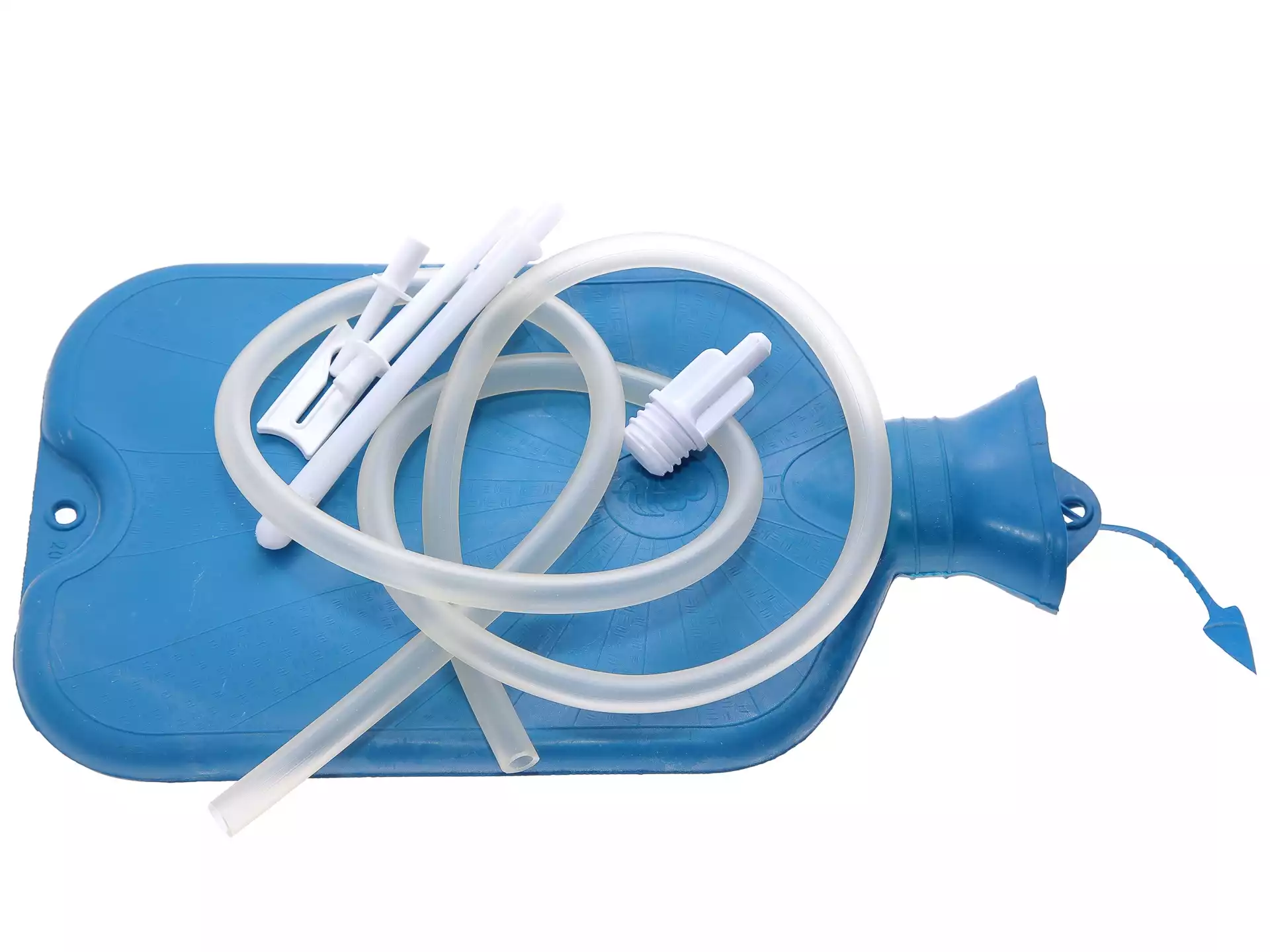 Грелка резиновая Б-3 (Кружка Эсмарха) 3л, комбинированная с насадкамии трубкой, в упаковке с европодвесом