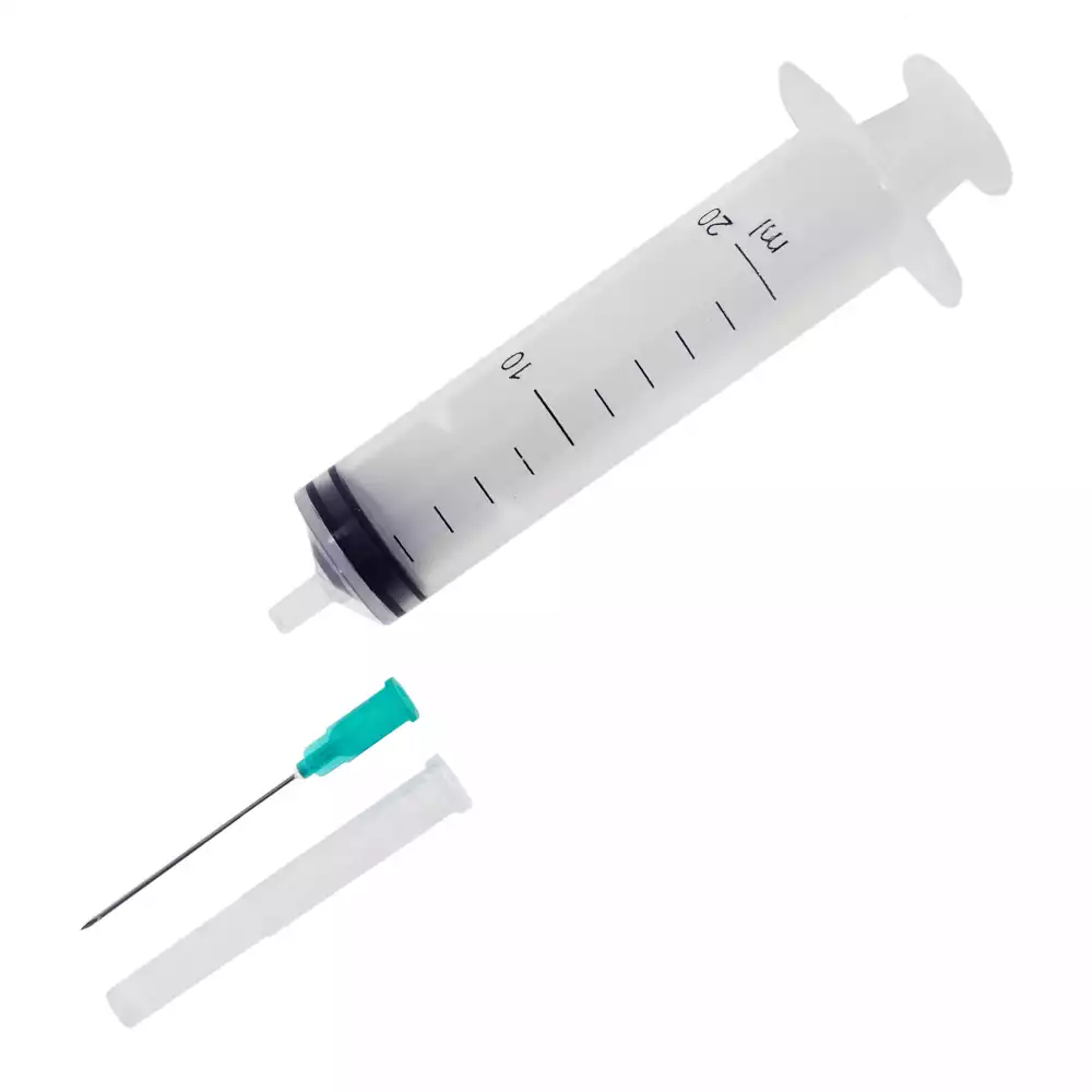 Шприц 20,0мл, 3-х компонентный, игла 21G (0,8*40мм) рядом, стерильный