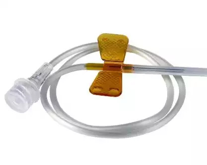 Игла - бабочка 25G (0,50х19мм) соединение Луер-Лок (Luer-lock), стерильная, оранжевая